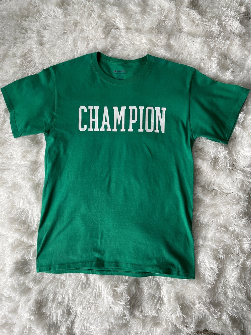 Champion Green Crewneck Tee with White Logo